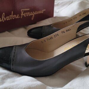 Ferragamo Antonia sling backs size 7 1/2 AAA in box
